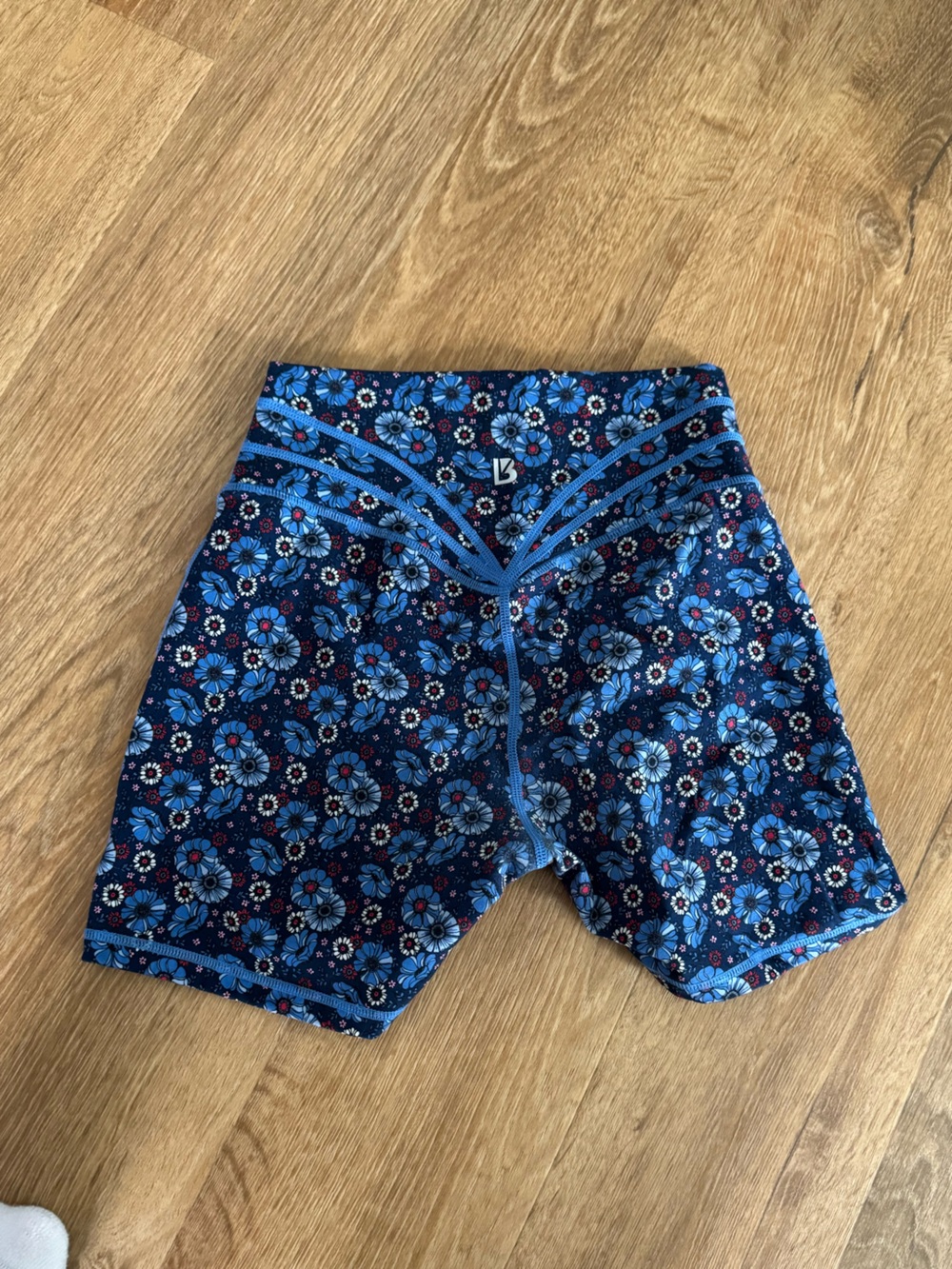 BuffBunny Blue Floral Bike Shorts